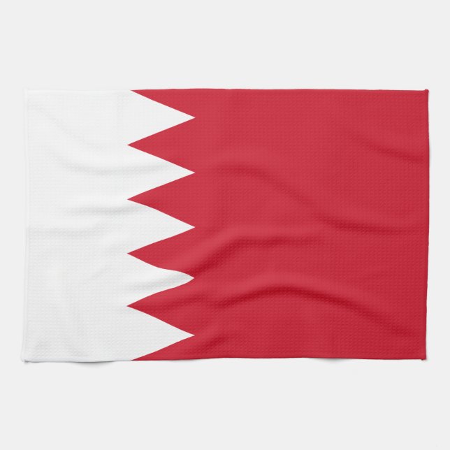 Patriotische Flagge Bahrains Geschirrtuch (Horizontal)