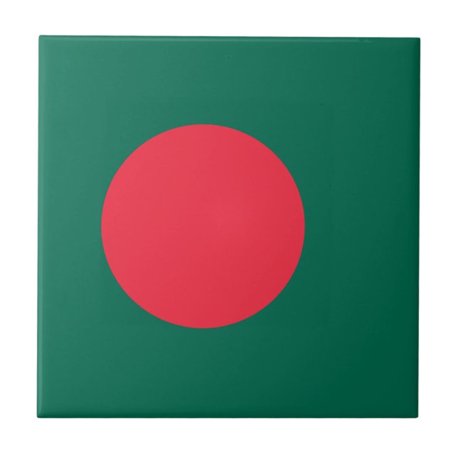Patriotische Flagge Bangladeschs Fliese (Vorderseite)