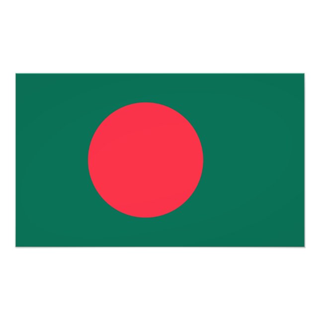 Patriotische Flagge Bangladeschs Fotodruck (Vorne)