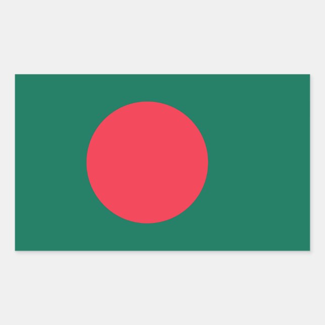Patriotische Flagge Bangladeschs Rechteckiger Aufkleber (Vorderseite)