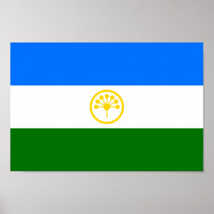 Patriotische Flagge Baschkortostans Poster