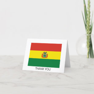 Patriotische Flagge Boliviens Dankeskarte