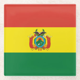 Patriotische Flagge Boliviens Glasuntersetzer