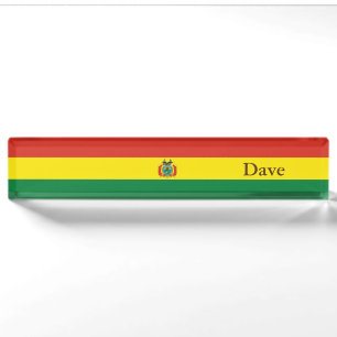 Patriotische Flagge Boliviens Namensplakette