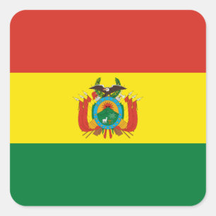 Patriotische Flagge Boliviens Quadratischer Aufkleber