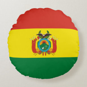 Patriotische Flagge Boliviens Rundes Kissen