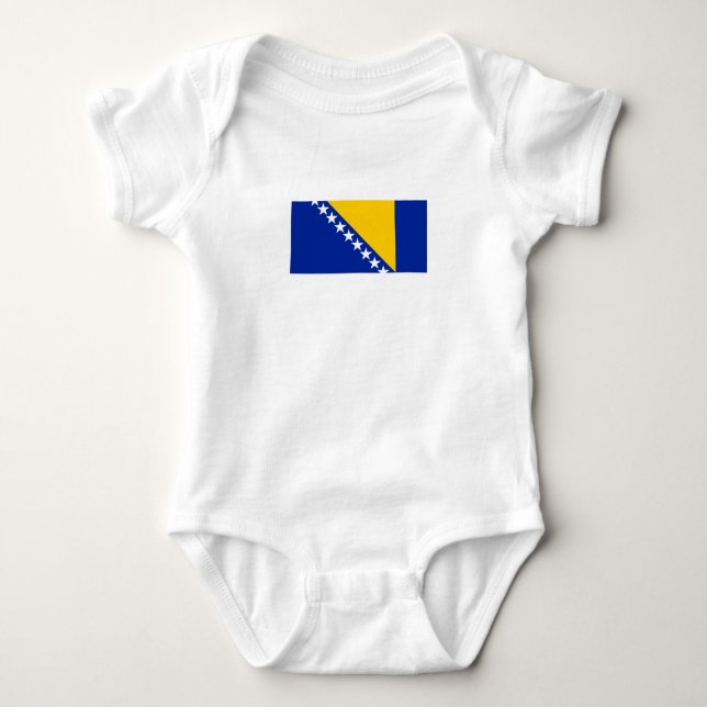 Patriotische Flagge Bosnien-Herzegowina Baby Strampler (Vorderseite)