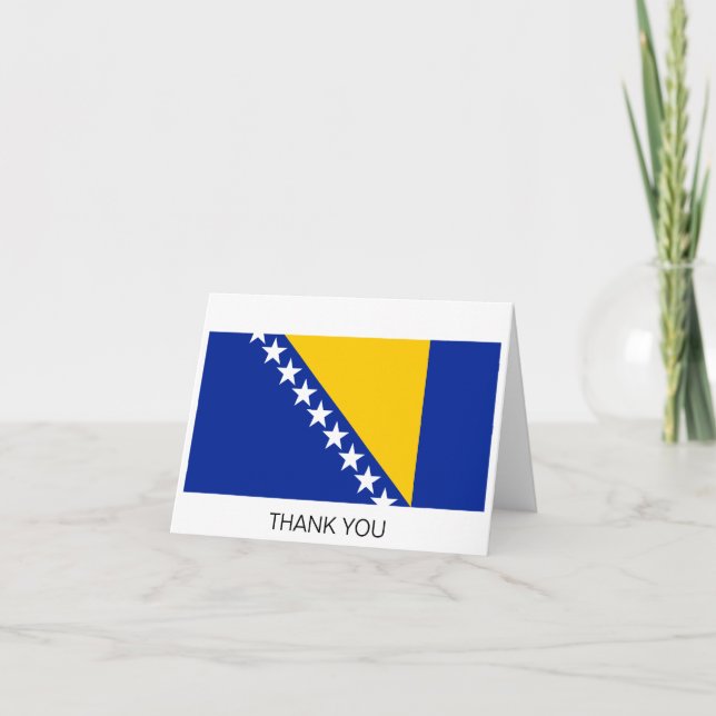 Patriotische Flagge Bosnien-Herzegowina Dankeskarte (Vorderseite)