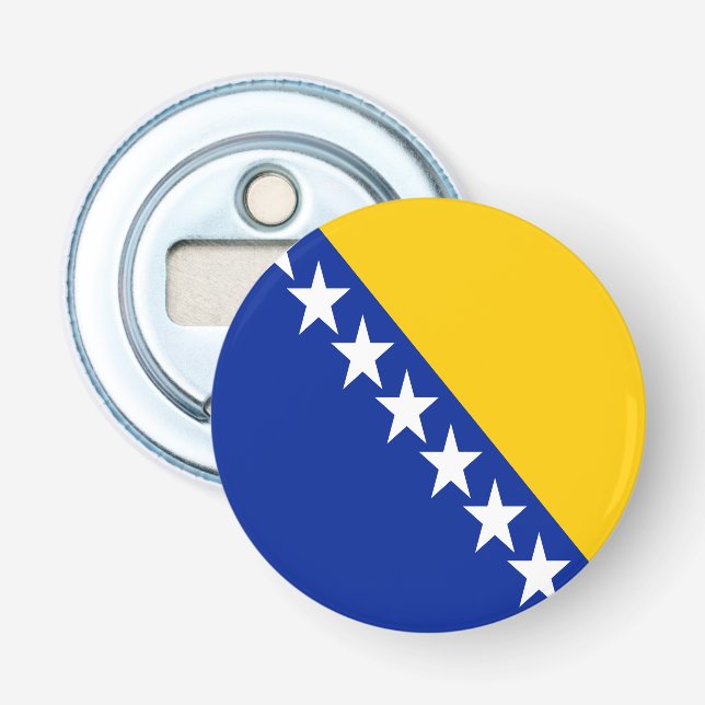 Patriotische Flagge Bosnien-Herzegowina Flaschenöffner (Vorderseite)