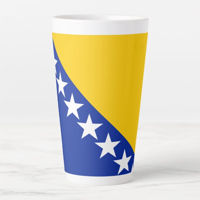 Patriotische Flagge Bosnien-Herzegowina Milchtasse (Vorderseite)