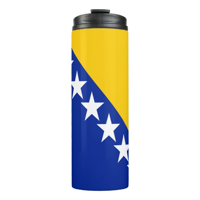 Patriotische Flagge Bosnien-Herzegowina Thermosbecher (Vorderseite)