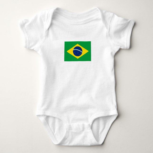 Patriotische Flagge Brasilien Baby Strampler (Vorderseite)