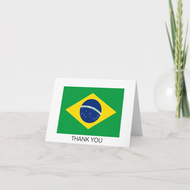 Patriotische Flagge Brasilien Dankeskarte (Vorderseite)