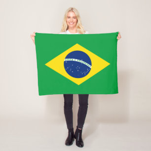 Patriotische Flagge Brasilien Fleecedecke