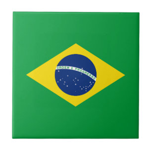 Patriotische Flagge Brasilien Fliese