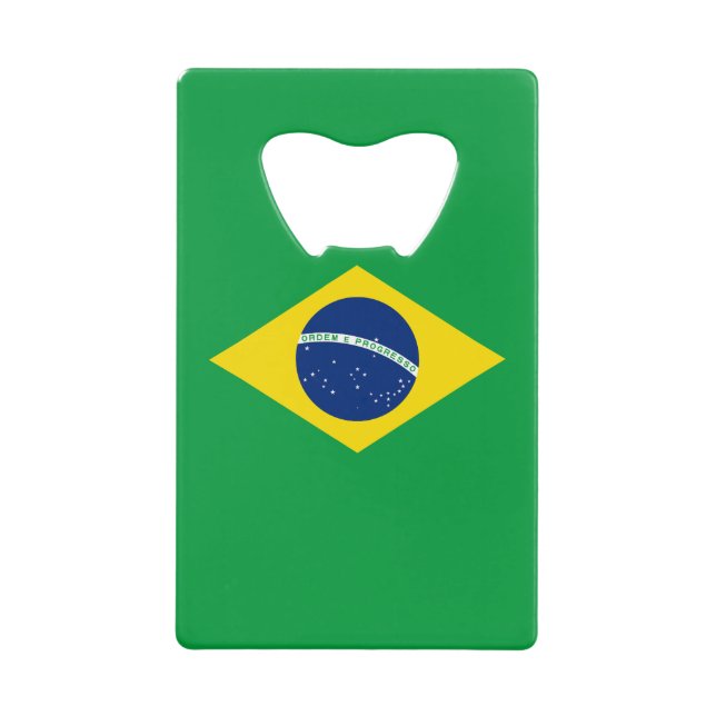 Patriotische Flagge Brasilien Geldbeutel Flaschenöffner (Vorderseite)