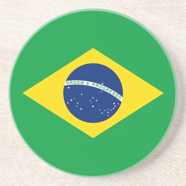 Patriotische Flagge Brasilien Getränkeuntersetzer (Vorne)
