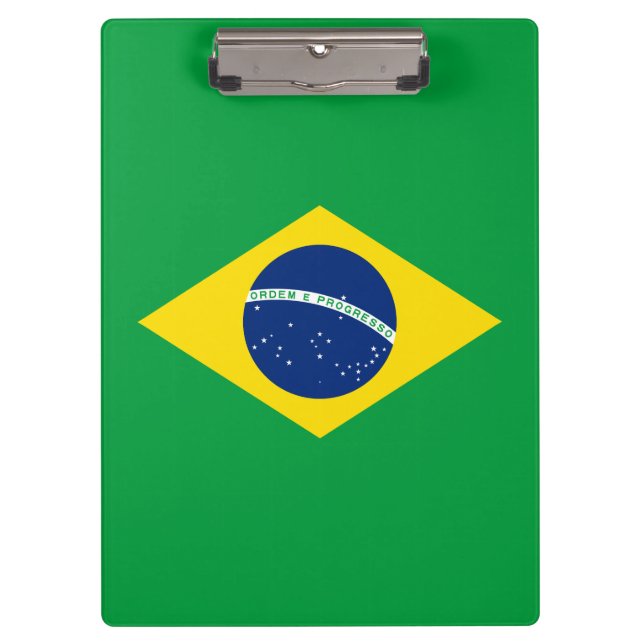 Patriotische Flagge Brasilien Klemmbrett (Vorderseite)