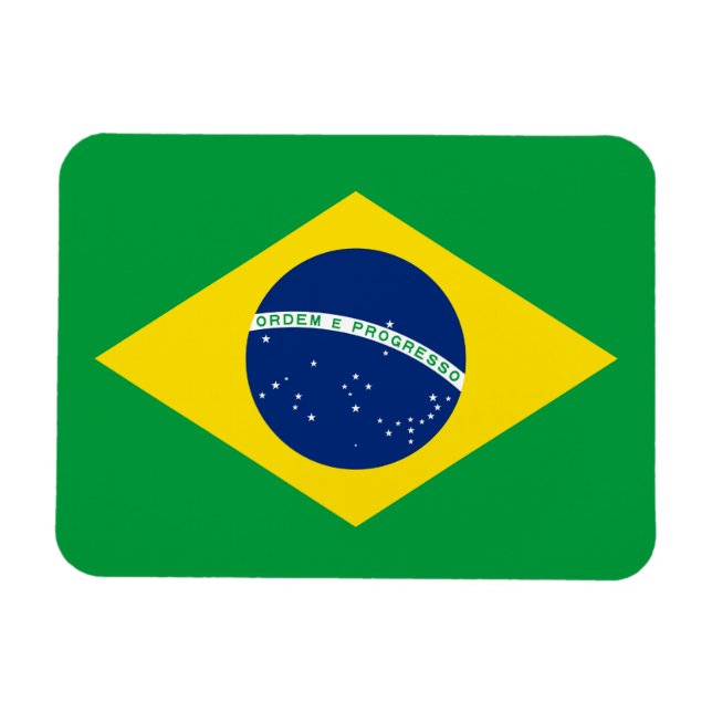 Patriotische Flagge Brasilien Magnet (Horizontal)