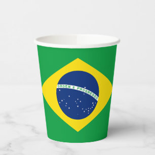 Patriotische Flagge Brasilien Pappbecher