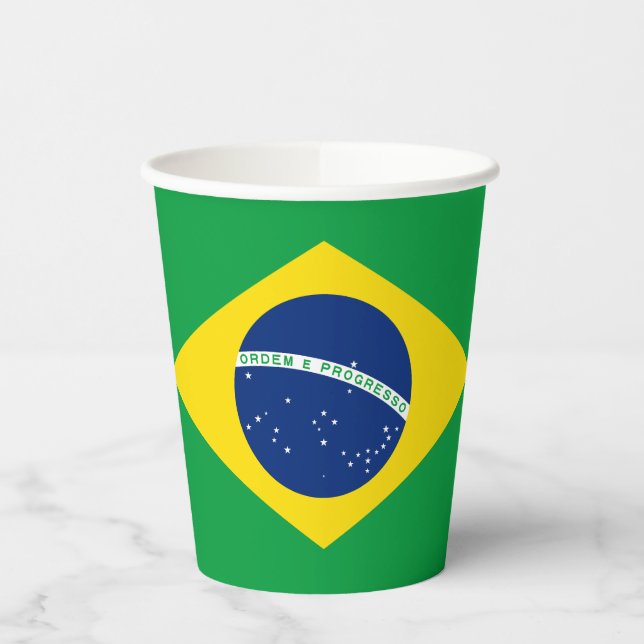 Patriotische Flagge Brasilien Pappbecher (Links)