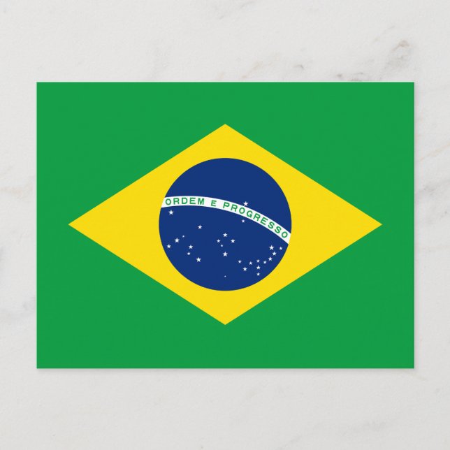 Patriotische Flagge Brasilien Postkarte (Vorderseite)