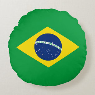 Patriotische Flagge Brasilien Rundes Kissen