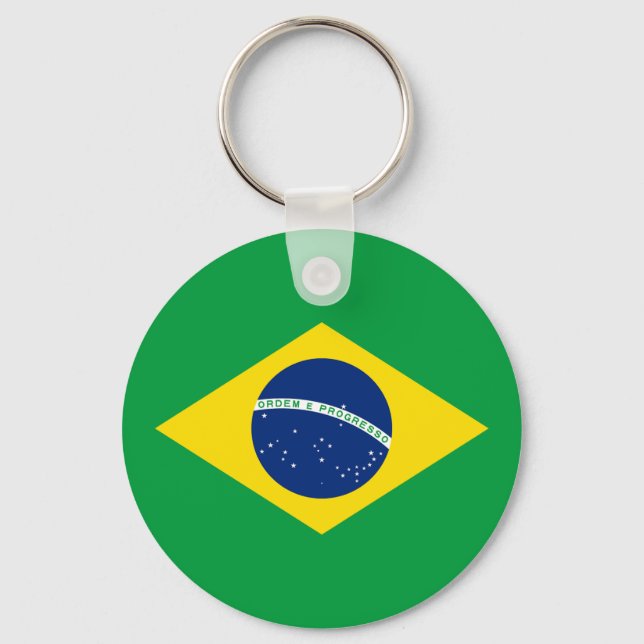 Patriotische Flagge Brasilien Schlüsselanhänger (Vorderseite)