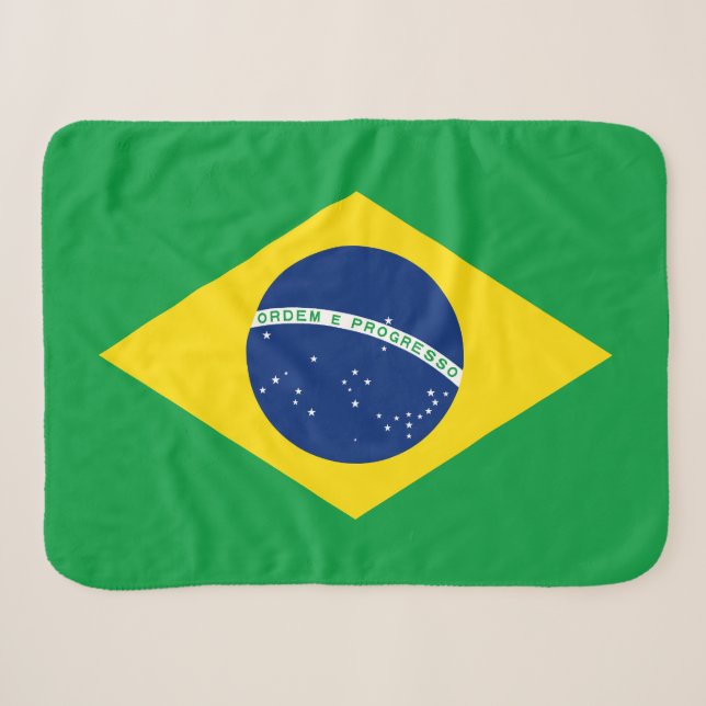 Patriotische Flagge Brasilien Sherpadecke (Vorderseite (Horizontal))