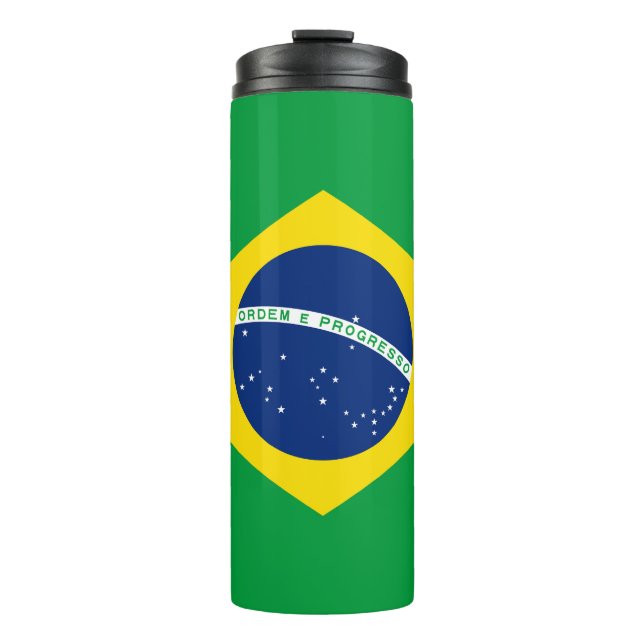 Patriotische Flagge Brasilien Thermosbecher (Vorderseite)