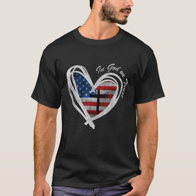 Patriotische Flagge Christlich T-Shirt (Vorderseite)