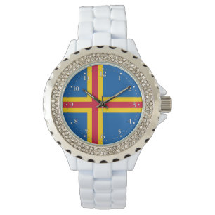 Patriotische Flagge der Åland-Inseln Armbanduhr