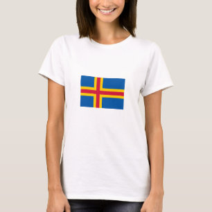 Patriotische Flagge der Åland-Inseln T-Shirt