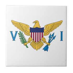 Patriotische Flagge der Amerikanischen Jungfernins Fliese