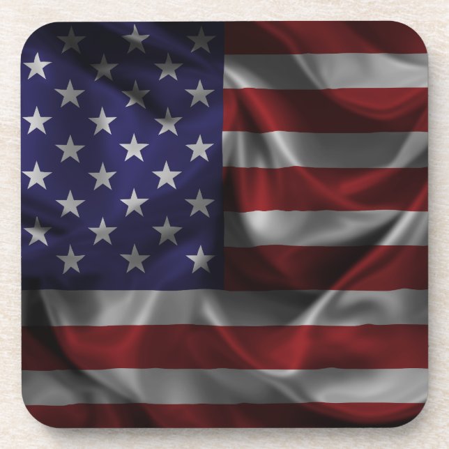 Patriotische Flagge der USA Getränkeuntersetzer (Vorderseite)