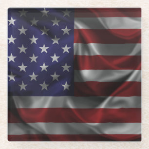 Patriotische Flagge der USA Glasuntersetzer