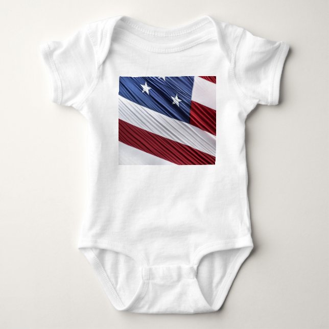 Patriotische Flagge der USA, rot, weiß und blau Baby Strampler (Vorderseite)