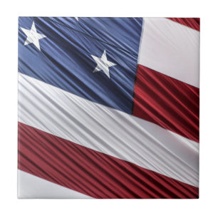 Patriotische Flagge der USA, rot, weiß und blau Fliese