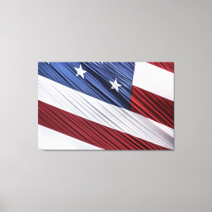 Patriotische Flagge der USA, rot, weiß und blau Leinwanddruck