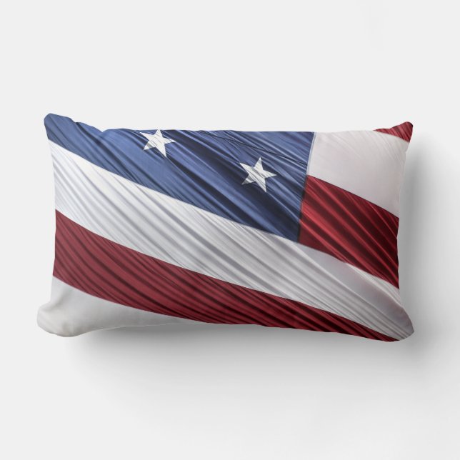 Patriotische Flagge der USA, rot, weiß und blau Lendenkissen (Vorderseite)