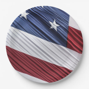 Patriotische Flagge der USA, rot, weiß und blau Pappteller