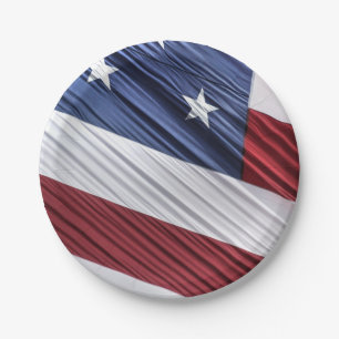 Patriotische Flagge der USA, rot, weiß und blau Pappteller