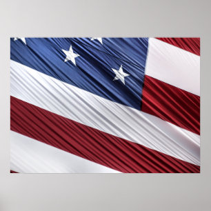 Patriotische Flagge der USA, rot, weiß und blau Poster