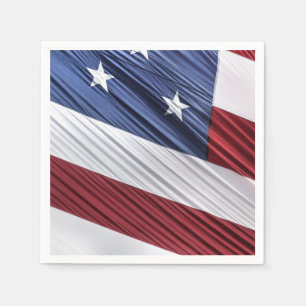 Patriotische Flagge der USA, rot, weiß und blau Serviette