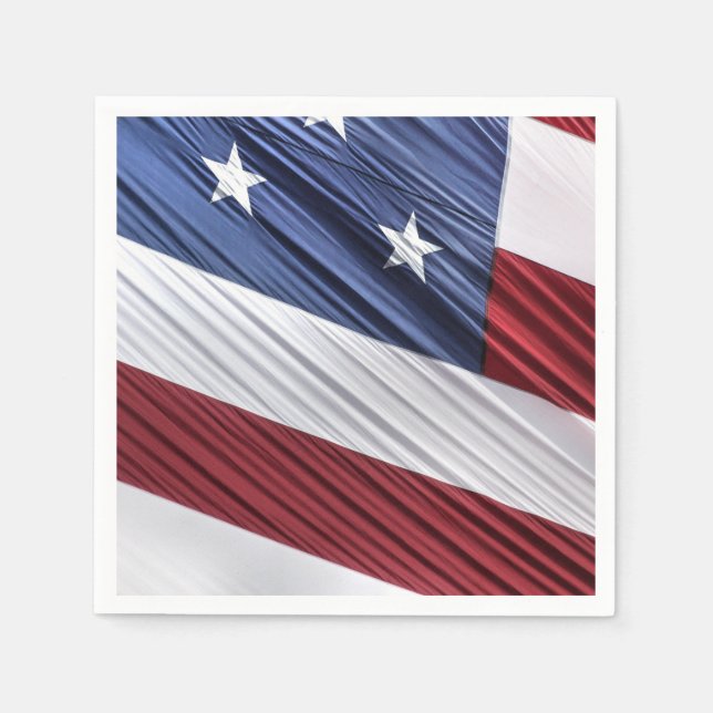 Patriotische Flagge der USA, rot, weiß und blau Serviette (Vorderseite)