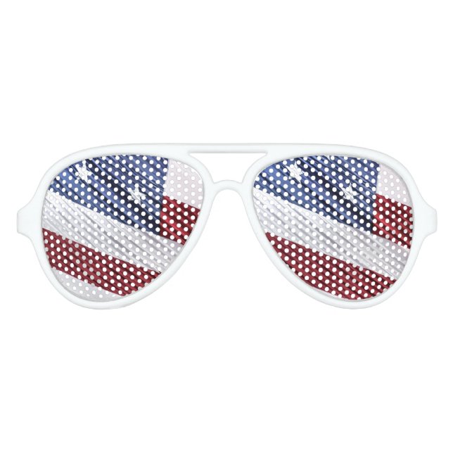 Patriotische Flagge der USA, rot, weiß und blau Sonnenbrille (Vorderseite)