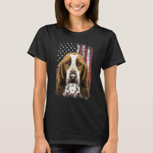 Patriotische Flagge des amerikanischen Basset Houn T-Shirt