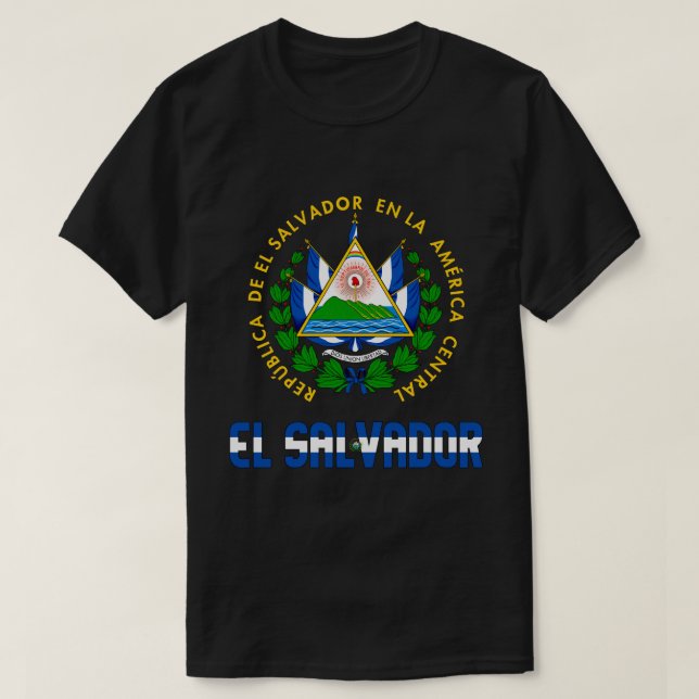 Patriotische Flagge El Salvadors T-Shirt (Design vorne)
