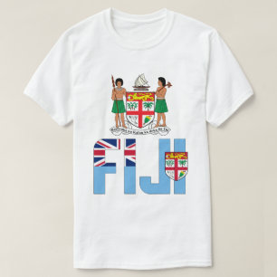 Patriotische Flagge Fidschis und Wehrmäntel T-Shirt