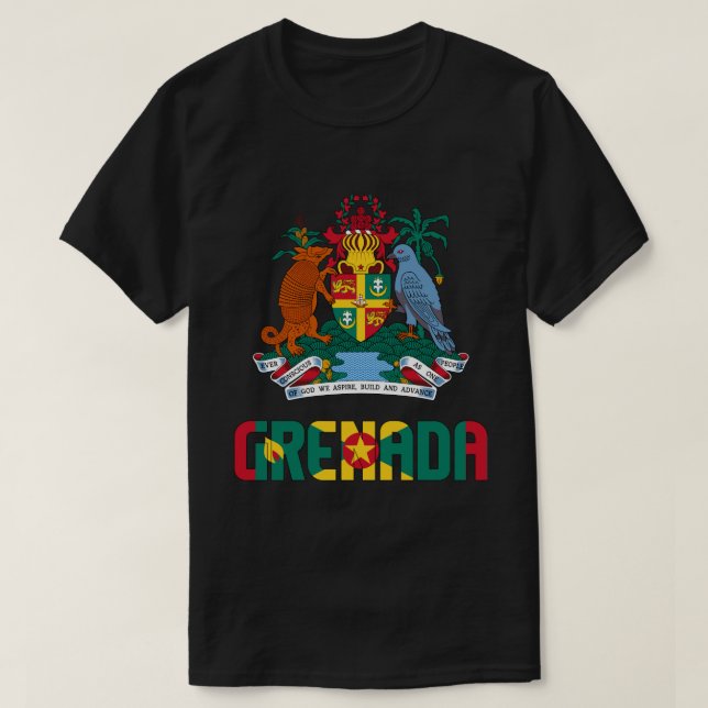 Patriotische Flagge Grenadas T-Shirt (Design vorne)